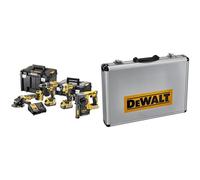 DEWALT Kit 4 Outils XR 18V Brushless + 3 Batteries 5Ah + 1 Chargeur + 2 Coffrets TSTAK DCK422P3T & Jeu de 15 forets et burins SDS-plus DT9679-QZ