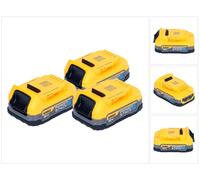 DeWalt Kit batterie DCBP 034 E3 3x batterie Powerstack 18 V 1,7 Ah / 1700 mAh XR Li-Ion - avec indicateur de charge