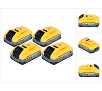 DeWalt Kit batterie DCBP 518 H4 4x batteries Powerstack 18 V 5,0 Ah / 5000 mAh XR Li-Ion - avec indicateur de charge
