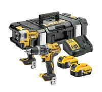 DEWALT Kit combo Brushless 18V XR avec 2 batteries 5Ah, DCK266P2-QW | Kit 18V XR avec perceuse-visseuse à percussion, visseuse à chocs, 2 batteries 5Ah et chargeur 4A.