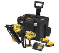 DEWALT Kit Double de Cloueurs XR 18V Brushless avec 2 Batteries 5,0Ah, Chargeur et Coffret TSTAK, Prise EU, DCK246P2T-QW