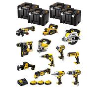 DeWALT Kit DWK1202T (DCD796 + DCH273 + DCG405 + DCF887 + DCF889H + DCS331 + DCS391 + DCS355 + DCP580 + DCS369 + DCL050 + DCF620 + 3 Batteries de 5,0 Ah + Chargeur + 4 x TSTAK VI)