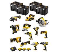 DeWALT Kit DWK1203T (DCD996 + DCH273 + DCG405 + DCF887 + DCF889H + DCS334 + DCS570 + DCS355 + DCP580 + DCS367 + DCL050 + DCF620 + 3 Batteries de 5,0 Ah + Chargeur + 4 x TSTAK VI)