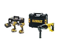 DeWalt - Kit perceuse DCD796 + visseuse à Impact DCF887 + 2 batteries 5Ah + chargeur DCB115 + mallette Tstak & Perforateur-Burineur SDS-PLUS Brushless 2.6J 18V - DCH133NT-XJ - Sans Fil avec Coffret
