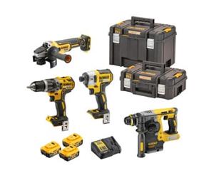 DEWALT Kit perceuse-visseuse à percussion sans fil DEWALT 18V / 5Ah DCD 796, DCF 887, DCH 273, DCG 405, DCB 184 Quantité:1
