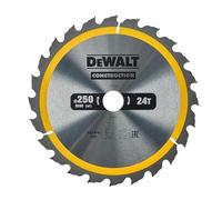 DEWALT Lame de scie circulaire 250 mm 24T Nail Tough, DT1956-QZ | Lame 250 mm 24T avec évents nervurés et carbure C2 pour coupe plus froide, résistante aux clous et sans éclats.