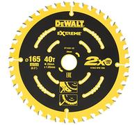 DeWalt Lame de Scie Circulaire Portative - DT10301-QZ - Lame Extreme Cutting pour Scies Circulaires - Lame Ø165mm - Taille de l'Alésage 20mm - Épaisseur 1,65mm - 40 Dents Argent
