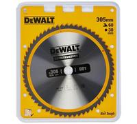 DEWALT - Lame de Scie Circulaire Stationnaire Construction - Lame Construction pour Scies Circulaires - Lame Ø305mm - Taille de l'Alésage 30mm - Épaisseur 2mm - 60 Dents - DT1960-QZ