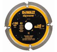 DeWALT Lame denture diamant pour fibre de ciment et laminés, 190x30 mm, 4 dents - DT1472-QZ