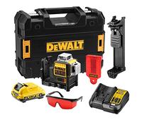 DEWALT - Laser Multilignes 3x360° 12V Li- Ion 2Ah - niveau laser autonivelant 4° sans fil avec faisceaux rouges - 1 batterie - chargeur et coffret - Précision +/- 3mm - Distance 30m - DCE089D1R-QW
