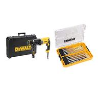DEWALT Marteau Perforateur SDS-PLUS 3J à 3 Modes avec Coffret de Transport, 900W, D25144K-QS + DEWALT Coffret TOUGHCASE Forets SDS-Plus (10 Pièces), DT70753-QZ