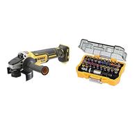 DEWALT - Meuleuse Burshless XR 18V 5Ah Li-Ion - DCG405NT-XJ & Coffret de 32 Embouts de Vissage de 25mm Robustes et Précis - DT7969-QZ - Assortiment de 32 Embouts de Vissage