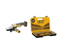 DEWALT - Meuleuse Tête Plate Brushless XR 18V 5Ah Li-Ion & Coffret de 100 Pièces de Perçage et Vissage Haute Performance - DT71563-QZ - Assortiment Polyvalent pour Perceuse et Tournevis