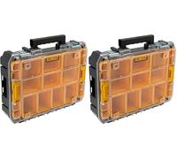 DEWALT Organiseur TSTAK DWST82968-1 - Etanche IP54-7,8L - Pour Petites Pièces et Accessoires - Couvercle en Polycarbonate Transparent (Lot de 2)