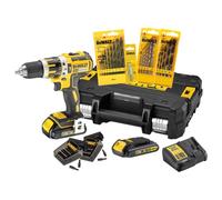 DEWALT - Perceuse-Visseuse À Percussion Compact Brushless XR 18V Lithium Ion, 1,5Ah - DCK795S2T-QW - Perceuse Visseuse Sans Fil Avec Coffret TSTAK - 2 vitesses - Mandrin 13mm en Métal