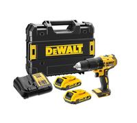 DeWALT - Perceuse-visseuse à percussion sans fil 18V, 2 batteries 2,0 Ah Li-Ion, chargeur DCD778D2T