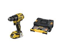 DEWALT - Perceuse Visseuse Compact Brushless XR 18V Li-Ion 2 Ah - DCD708D2T-QW & Coffret de 100 Accessoires compatible T-Stak DEWALT DT71569-QZ