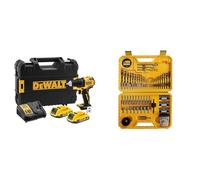 DEWALT - Perceuse Visseuse Compact Brushless XR 18V Li-Ion 2 Ah - DCD708D2T-QW & - Coffret de 100 Pièces de Perçage et Vissage Haute Performance - DT71563-QZ - Assortiment Polyvalent pour Perceuse
