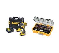 DEWALT - Perceuse Visseuse Compact Brushless XR 18V Li-Ion 2Ah - DCD791D2-QW & Coffret de 32 Embouts de Vissage de 25mm Robustes et Précis - DT7969-QZ - Assortiment de 32 Embouts de Vissage