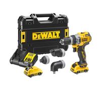 DEWALT Perceuse-visseuse sans fil DEWALT 12 volts / 3 Ah avec 4 porte-outils interchangeables sans outil DCD703L2T-QW Quantité:1