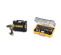 DEWALT - Perceuse-Visseuse XR 18V - DCD791NT-XJ - Perceuse Compact sans Fil avec Mallette TSTAK & Coffret de 32 Embouts de Vissage de 25mm Robustes et Précis - Assortiment de 32 Embouts