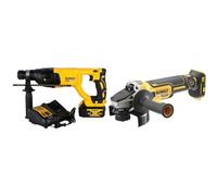 DEWALT - Perforateur-Burineur SDS-PLUS Brushless 2.6J 18V 4Ah Li-Ion - Sans Fil avec Coffret TSTAK & Meuleuse XR 18 V 125 mm Brushless DEWALT DCG405NT (machine nue)