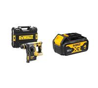 DEWALT - Perforateur SDS-PLUS Brushless 2J XR 18V - Cap. de perçage max. béton/métal/bois 24/13/26mm - Vitesse 0-1100tr/min & Batterie XR 18V 4 Ah Li-Ion - DCB182-XJ - Témoin de Charge Lumineux