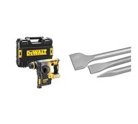 DEWALT - Perforateur SDS-PLUS Brushless 2J XR 18V - Cap. de perçage max. béton/métal/bois 24/13/26mm - Vitesse 0-1100tr/min & Jeu de 3 Burins SDS-PLUS - 2 Burins Plats et 1 Burins Pointu - 25 cm
