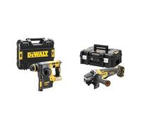 DEWALT - Perforateur SDS-PLUS Brushless 2J XR 18V - DCH273NT-XJ - Marteau Perforateur & Meuleuse Brushless XR 18V 5Ah Li-Ion - DCG406NT-XJ - Meuleuse sans Fil avec Interrupteur à Palette