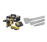 DEWALT - Perforateur SDS-PLUS XR 18V 5 Ah - DCH273P2T-QW - Perforateur sans Fil avec Coffret TSTAK, 2 Batteries et Chargeur & Jeu de 3 Burins SDS-PLUS - 2 Burins Plats et 1 Burins Pointu 25 cm