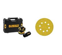 DEWALT Ponceuse Excentrique XR 18V 125mm Brushless - Appareil Électrique Sans Fil - Régulateur de Vitesse - Prise en Main Antidérapante & Disques abrasifs 125mm grain 120 25 pièces DT3115-QZ