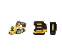 DEWALT Rabot Brushless XR 18V sans Batterie ni Chargeur DCP580N-XJ - Coffret TSTAK & Ponceuse excentrique DEWALT DCW210N 125 mm (Machine nue)