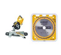 DEWALT - Scie à Onglet Radiale 230V - DWS774-QS - Scie Haute Performance avec Système XPS - Inclinaison de la Lame 48° - 216mm - Vitesse 6300tr/min - 1400W & Lame de Scie Circulaire Stationnaire