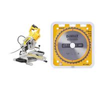 DEWALT - Scie à Onglet Radiale - DWS777-QS - Scie Haute Performance avec Système XPS - Coupe Bois & Lame de Scie Circulaire Stationnaire - Disque Tranchant 40 Dents 216x30mm - Outillage Résistant