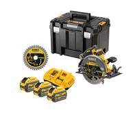 DeWALT - Scie circulaire sans fil 54 V, 190 mm, avec accessoires, 3 batteries Li-Ion 9,0 Ah et chargeur. DCS578NTA