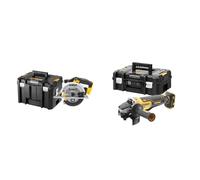 DEWALT - Scie Circulaire XR 18V - DCS391NT-XJ - Scie Circulaire sans Fil avec Coffret TSTAK & Meuleuse Brushless XR 18V 5Ah Li-Ion - DCG406NT-XJ - Meuleuse sans Fil