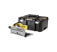DeWalt Scie Plongeante 59 mm - DWS520KTR-QS - Scie Circulaire Plongeante Filaire 1300 W avec Coffret TSTAK et Rail de Guidage 1,5 m - Lame 165 mm 48 Dents - Vitesse Variable - 4000 trs/min Noir/Jaune