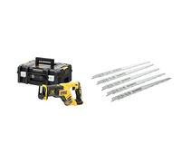 DEWALT - Scie Sabre Compact Brushless XR 18V Li-Ion - DCS367NT-XJ & DT2352-QZ Lame pour Scies Sabre Bois, Argent, 240 mm, Set de 5 Pièces