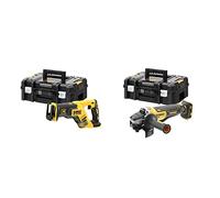 DEWALT - Scie Sabre Compact Brushless XR 18V Li-Ion - DCS367NT-XJ & Meuleuse Brushless XR 18V 5Ah Li-Ion - DCG406NT-XJ - Meuleuse sans Fil avec Interrupteur à Palette