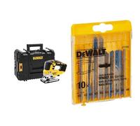 DEWALT - Scie Sauteuse à Poignée Supérieure Brushless XR 18V Li-ion - DCS334NT-XJ - Scie sans Fil avec Coffret TSTAK et Éclairage LED - Courses à Vide 3200tr/min - Coupe Bois 135mm & DeWalt