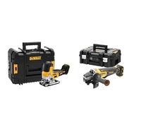 DEWALT - Scie Sauteuse à Prise par le Corps Brushless XR 18V - DCS335NT-XJ & Meuleuse Brushless XR 18V 5Ah Li-Ion - DCG406NT-XJ - sans Fil avec Interrupteur à Palette
