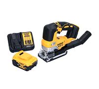 DeWalt Scie sauteuse DCS334N 18 V avec poignée supérieure sans balais avec 1 batterie DCB184 5,0 Ah et chargeur DCB115