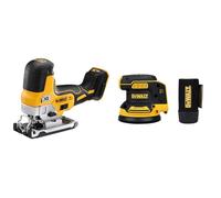 DEWALT Scie Sauteuse Sans Fil 18V - Sans Batterie ni Chargeur DCS335N-XJ & Ponceuse excentrique DEWALT DCW210N 125 mm (Machine nue)