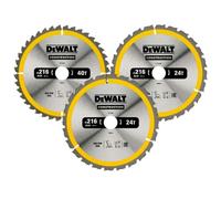 DEWALT Lames de scie circulaire DT1962-QZ Ø 216 mm Carbure Construction – Lot de 3