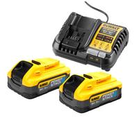 Kit de batteries DeWALT PowerStack 18 V 2× 5,0 Ah avec chargeur DCB1104H2