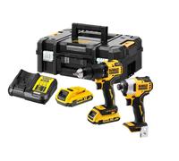 DeWalt Visseuse à percussion sans fil DCK2062D2T Batterie combinée 18 V/2 Ah (2 pièces) Noir/Jaune