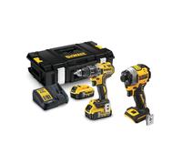 DeWALT - Set perceuse-visseuse et hoc sans fil 18V, 2 batteries 5,0 Ah Li-Ion, chargeur DCD791P2A