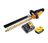 DEWALT - Taille-Haies Brushless XR 18V 5Ah Li-Ion - DCM563P1-QW - Taille Haie Électrique sans Fil avec Batterie et Chargeur - Lame 55cm - Écartement des Dents 1,9cm - Coupe 75min/Charge - 3,4kg