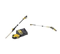 DEWALT - Taille-Haies sur Perche Brushless XR 18V 5Ah Li-ION - DCMPH566P1-QW & Élagueuse sur Perche Brushless XR 18V 5AH Li-ION - Élagueuse sans Fil - 4,5 m de Portée, Tête Inclinée et Guide