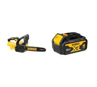DEWALT - Tronçonneuse Élagueuse Brushless XR 18V - DCM565N-XJ & Batterie XR 18V 4 Ah Li-Ion - DCB182-XJ - Compatible Avec Tous Les Outils XR 18V Bricolage et Jardin DEWALT - Témoin de Charge Lumineux